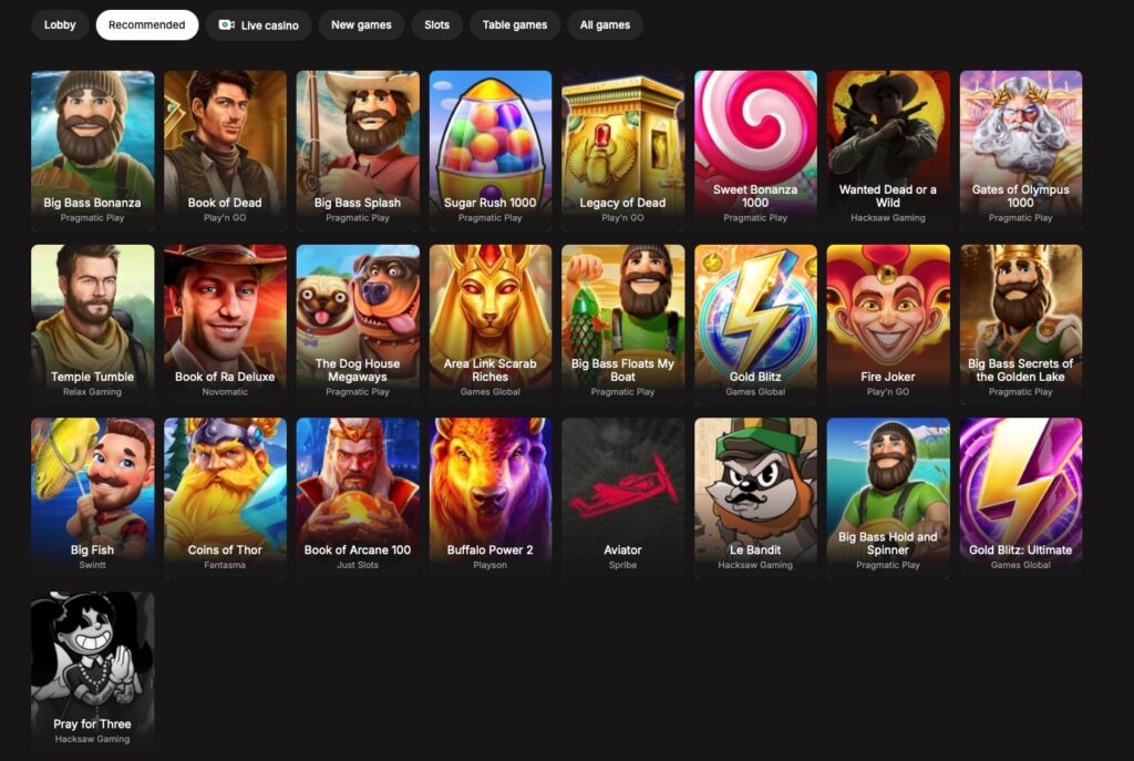 non Gamstop casino games library